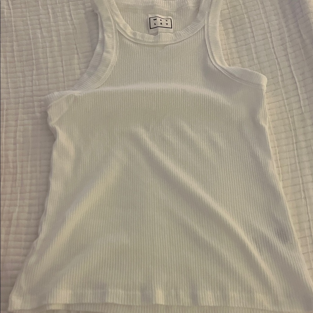 Wesley nwot White Ribbed Tank Top